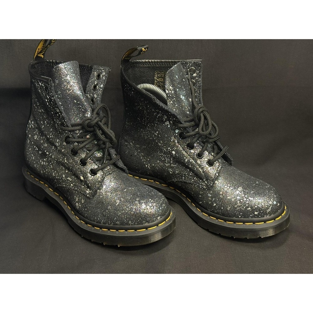 Dr. Martens 1460 Metallic Splatter Suede Lace Boots 30770 M5-W6-Y5 Punk Grunge